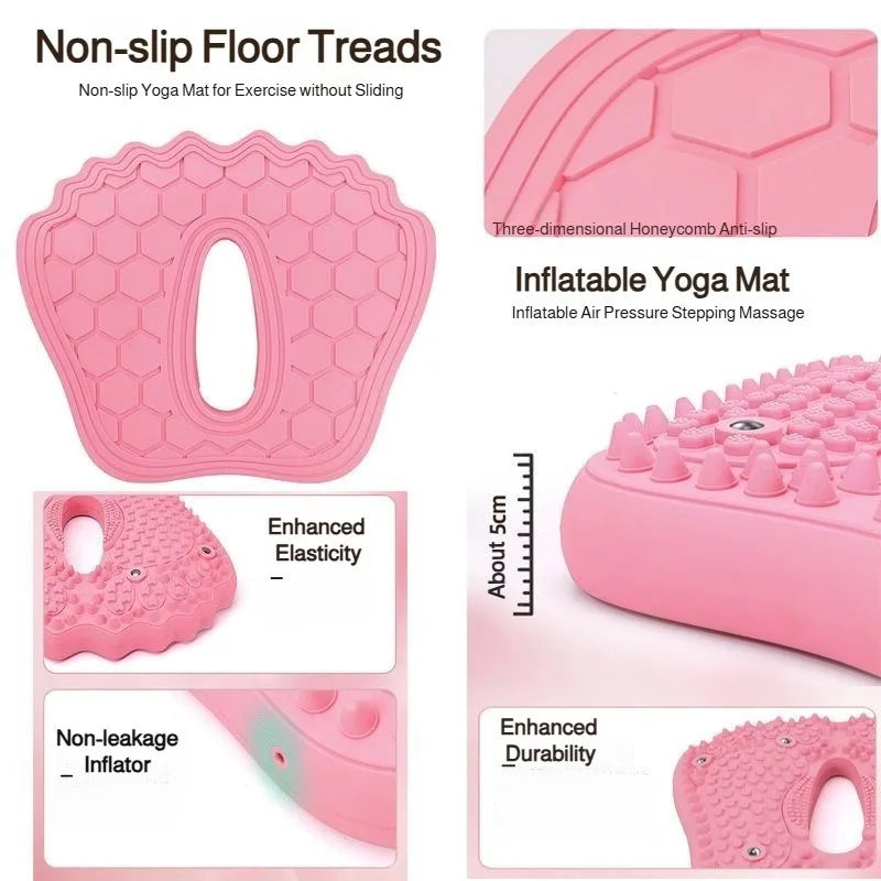 Large Household Inflatable Foot Massager Anti-slip Magnet Stone Stepper Pad Pressure Points in Situ Sports Fitness Equipment Peaceful Pleasures Health and Wellness