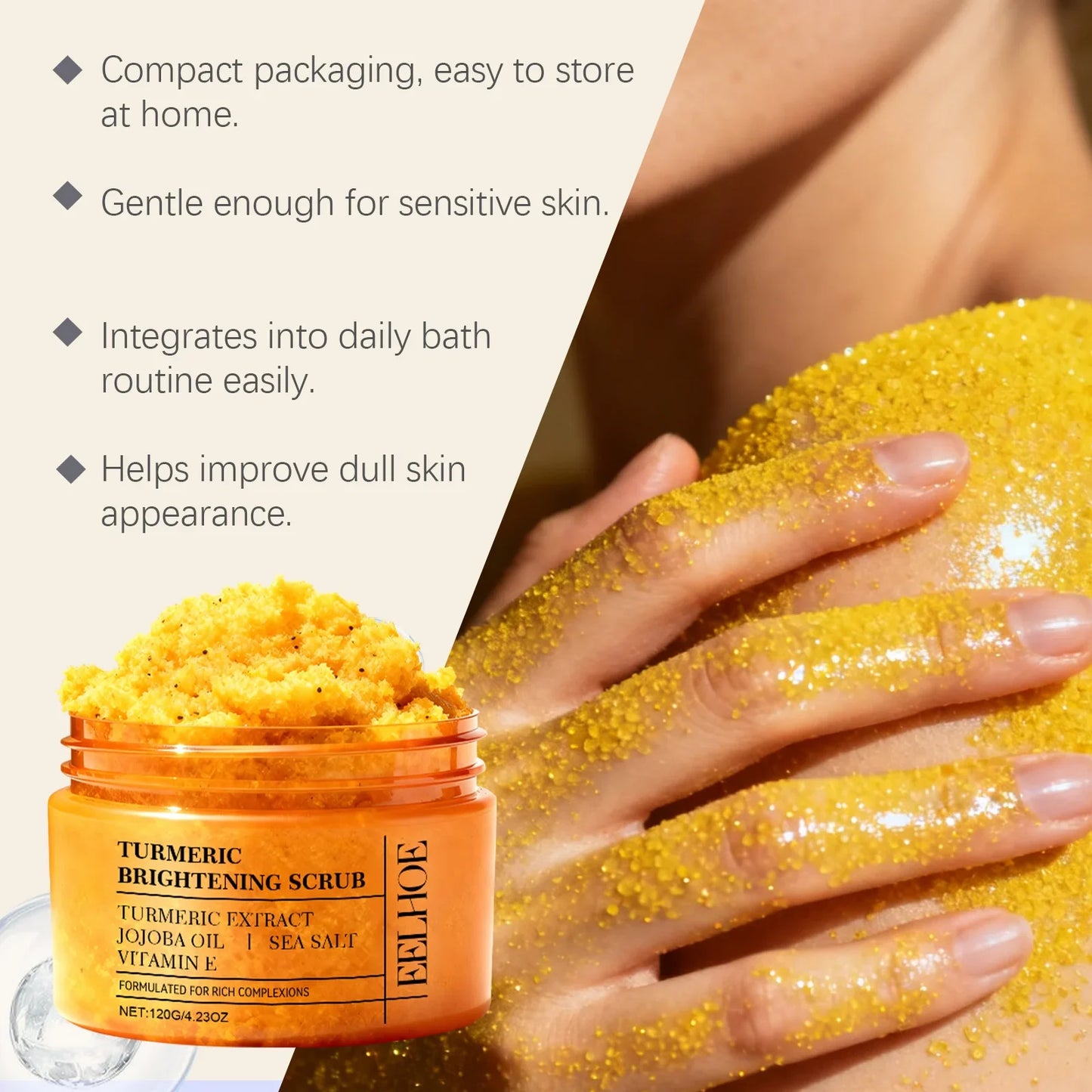Turmeric Body Scrub – Hydrating & Smoothing Cream | 120g