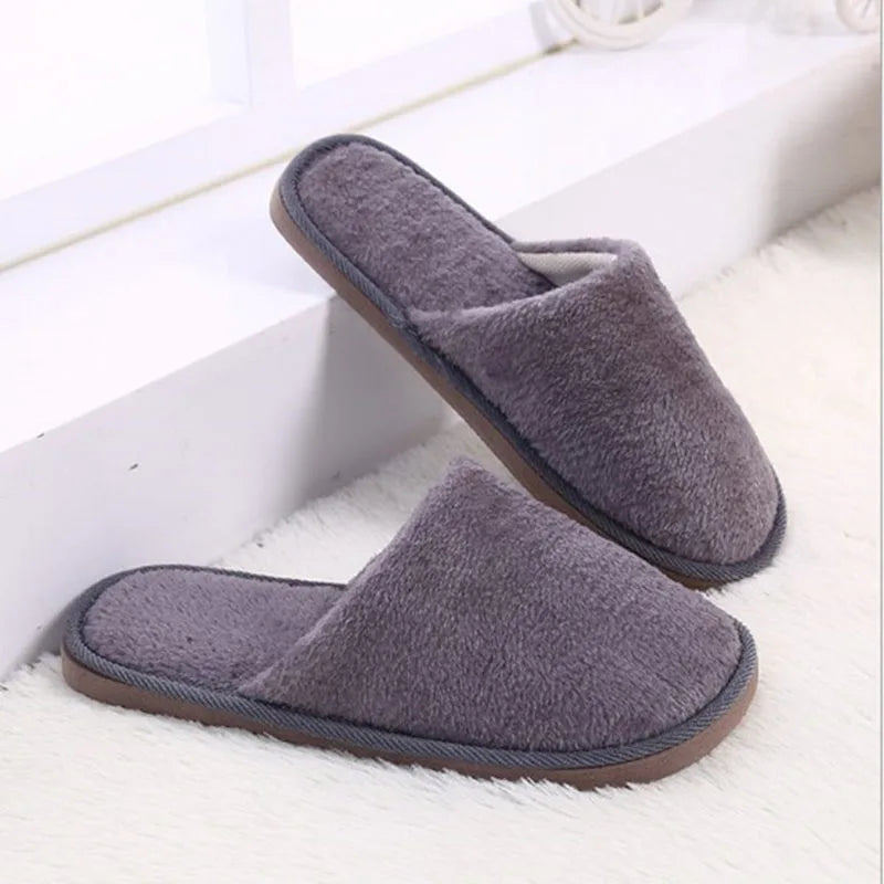Men's Warm Plush Indoor Slippers – Soft EVA House Slides