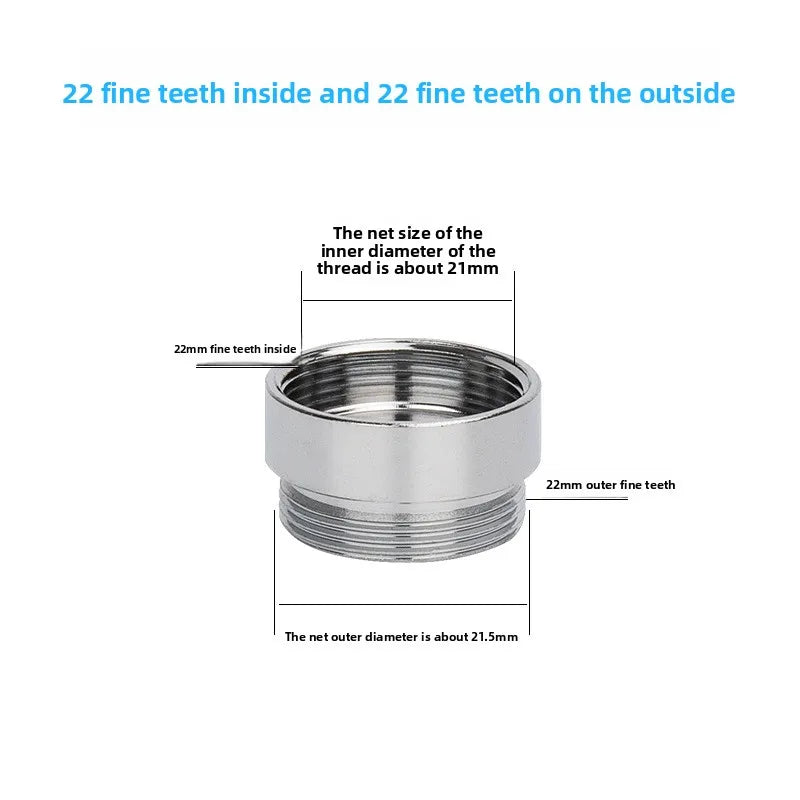 Faucet Thread Adapter 16–32mm Internal & External Fine Tooth