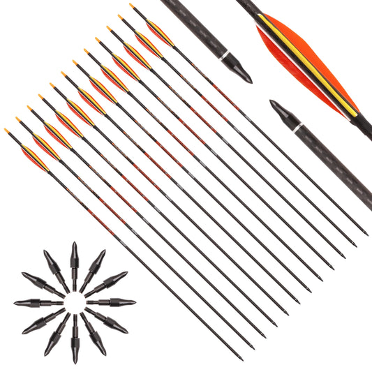 6 12 ID6 2 Archery Pure Carbon Arrow Spine 300 350 400 500 Shaft Peaceful Pleasures Health and Wellness 18pc-sp500