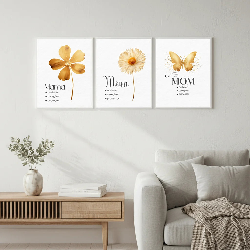 Nordic Yellow Flower Butterfly Canvas Wall Art | Modern Print Canvas Wall Art Peaceful Pleasures Health and Wellness