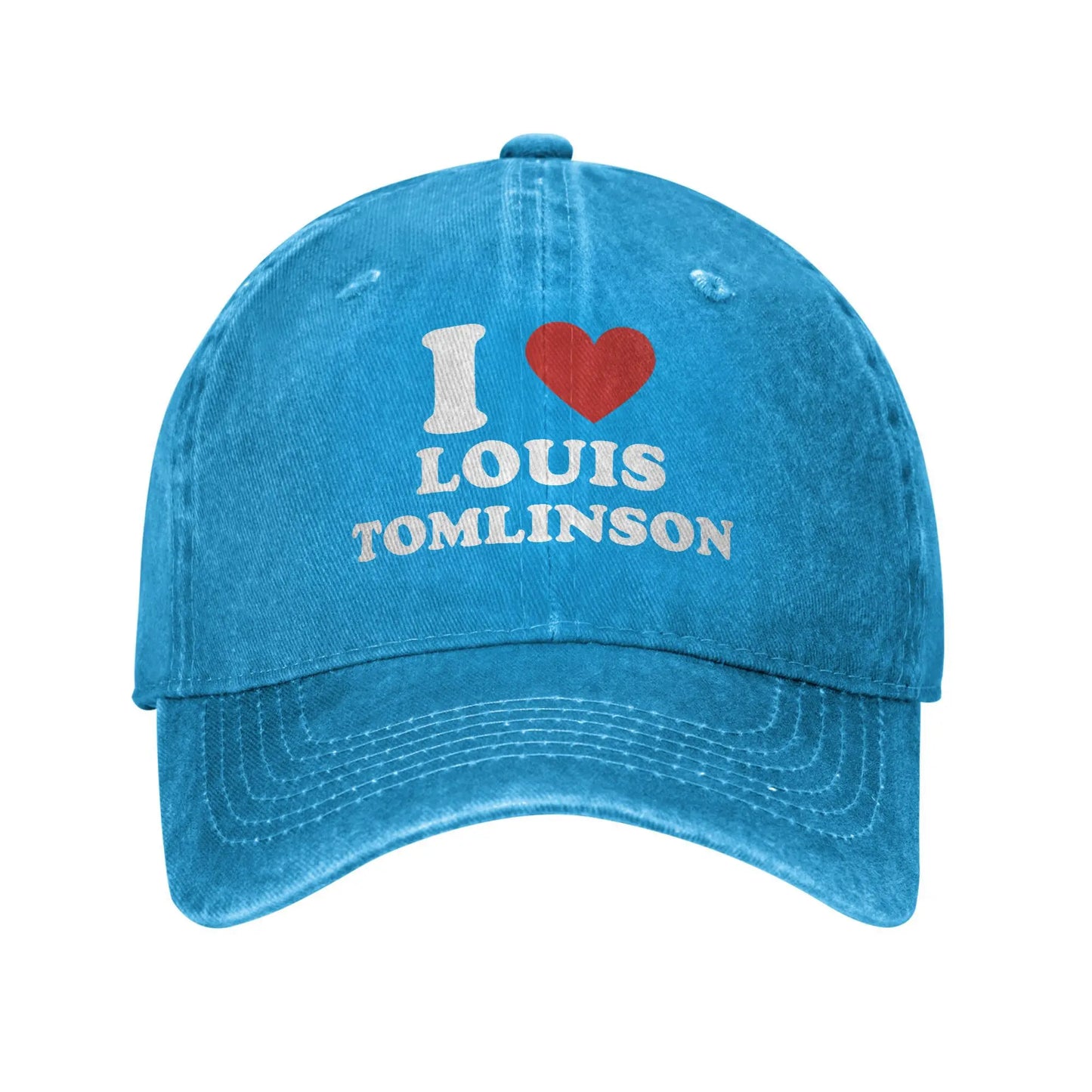 I love Louis Tomlinsons Casual Baseball Cap For Men Adult Summer Outdoor Sport Trucker Hat Classic Sun Visor Baseball Caps Peaceful Pleasures Health and Wellness Blue One Size