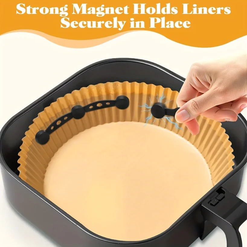 Magnetic Silicone Air Fryer Parchment Clips – 6pcs/2 Sets