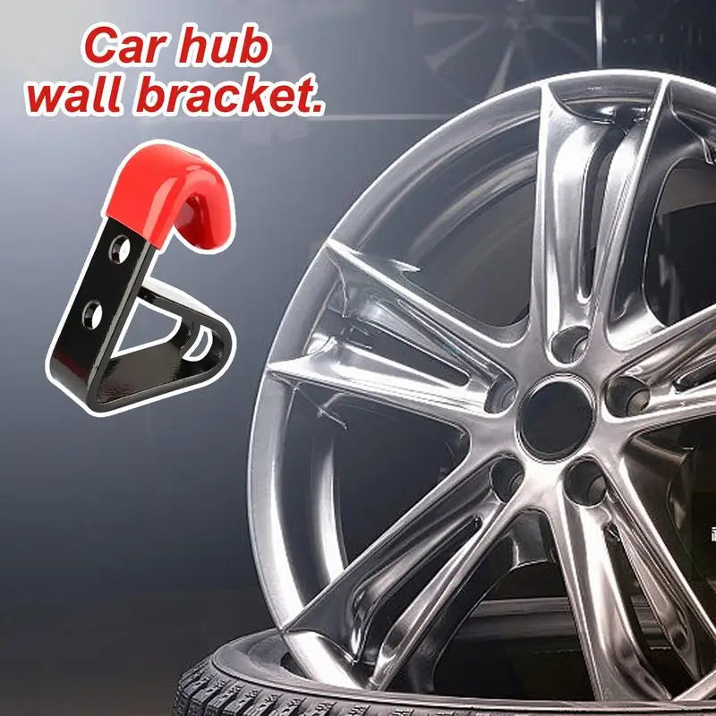Tire Wheel Rim Hub Hanging Metal Hook Wall Mounted Racing Hook Car Rim Display Stands Wheel Rim Wall Holder Exterior Car Parts Peaceful Pleasures Health and Wellness