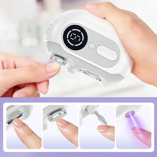 AFDEAL 4-in-1 Electric Nail Trimmer, Drill & UV Lamp | Type-C Electric Nail Trimmer Oasis Select