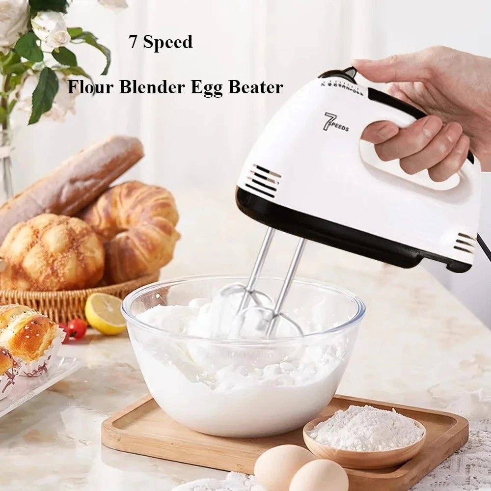 7 Speed Electric Handheld Automatic Mixer Multi Functional for Food Egg Cream Cake Dough Mixing Baking Kitchen Home Use Peaceful Pleasures Health and Wellness