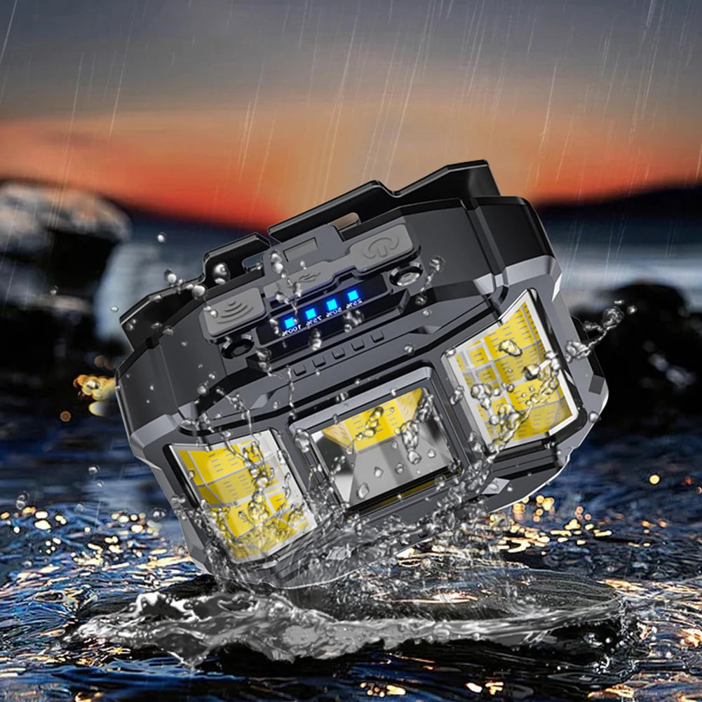 COB LED Headlamp with Motion Sensor – 5 Modes, Type-C Rechargeable Peaceful Pleasures Health and Wellness