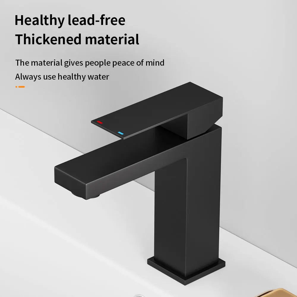 304 Stainless Steel Square Basin Faucet | Single Handle Hot & Cold