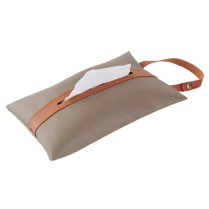 Leather Car Tissue Box Holder – Hanging Decorative Cover Car Tissue Box Cover Peaceful Pleasures Health and Wellness