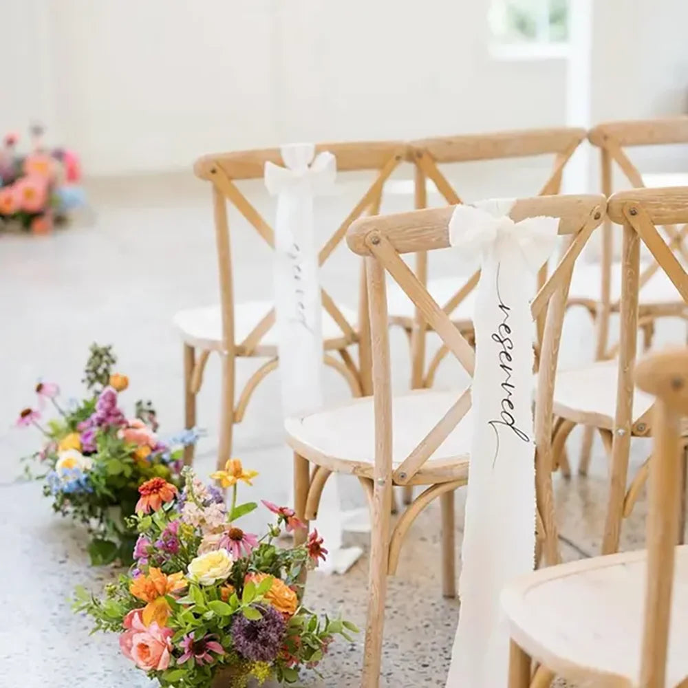 Custom In Loving Memory Ribbon | Memorial Wedding Chair Bow