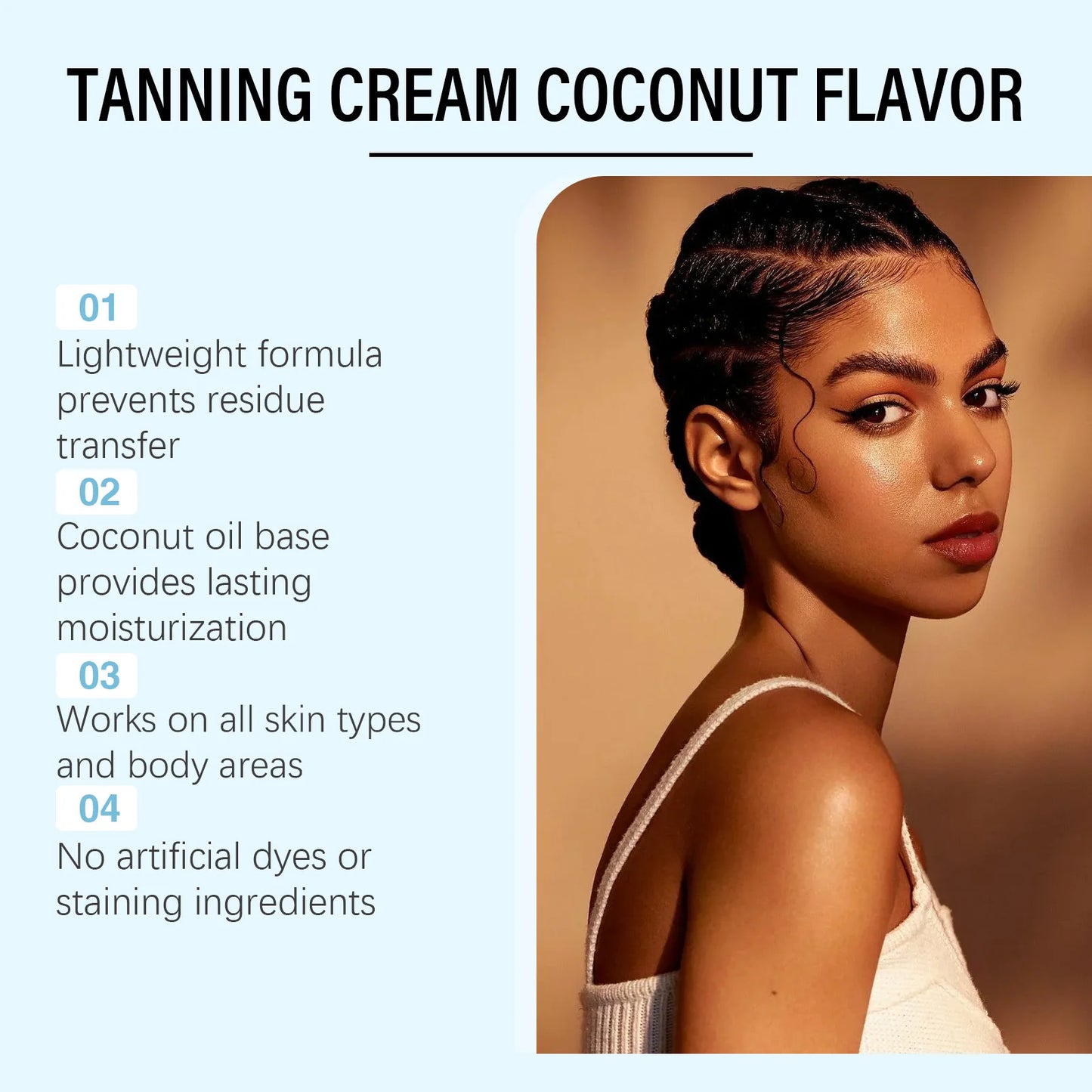 OceAura Coconut Tanning Body Cream – Sun-Free Natural Tan