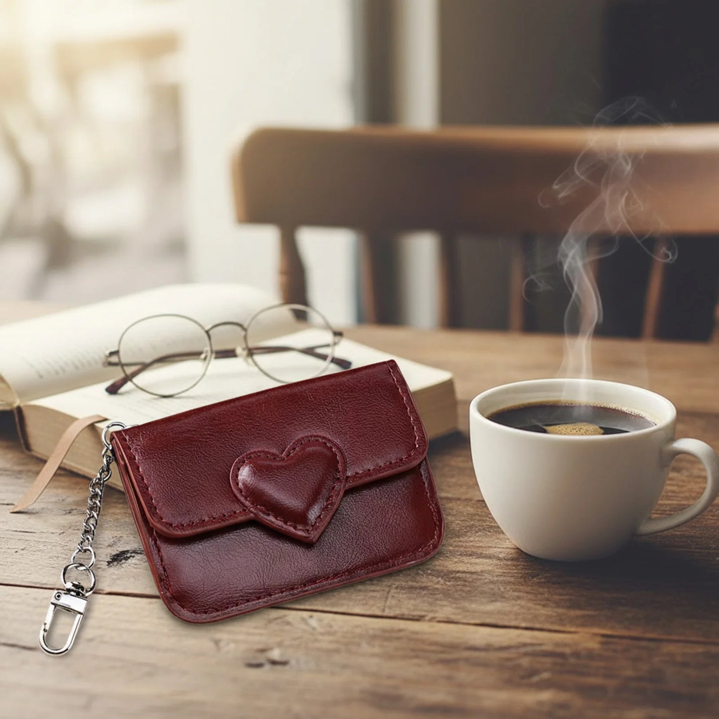 Women's Chain Wallet With Multiple Card Slots And Zippered Coin Pocket For Lightweight ID Cash Organizer Peaceful Pleasures Health and Wellness