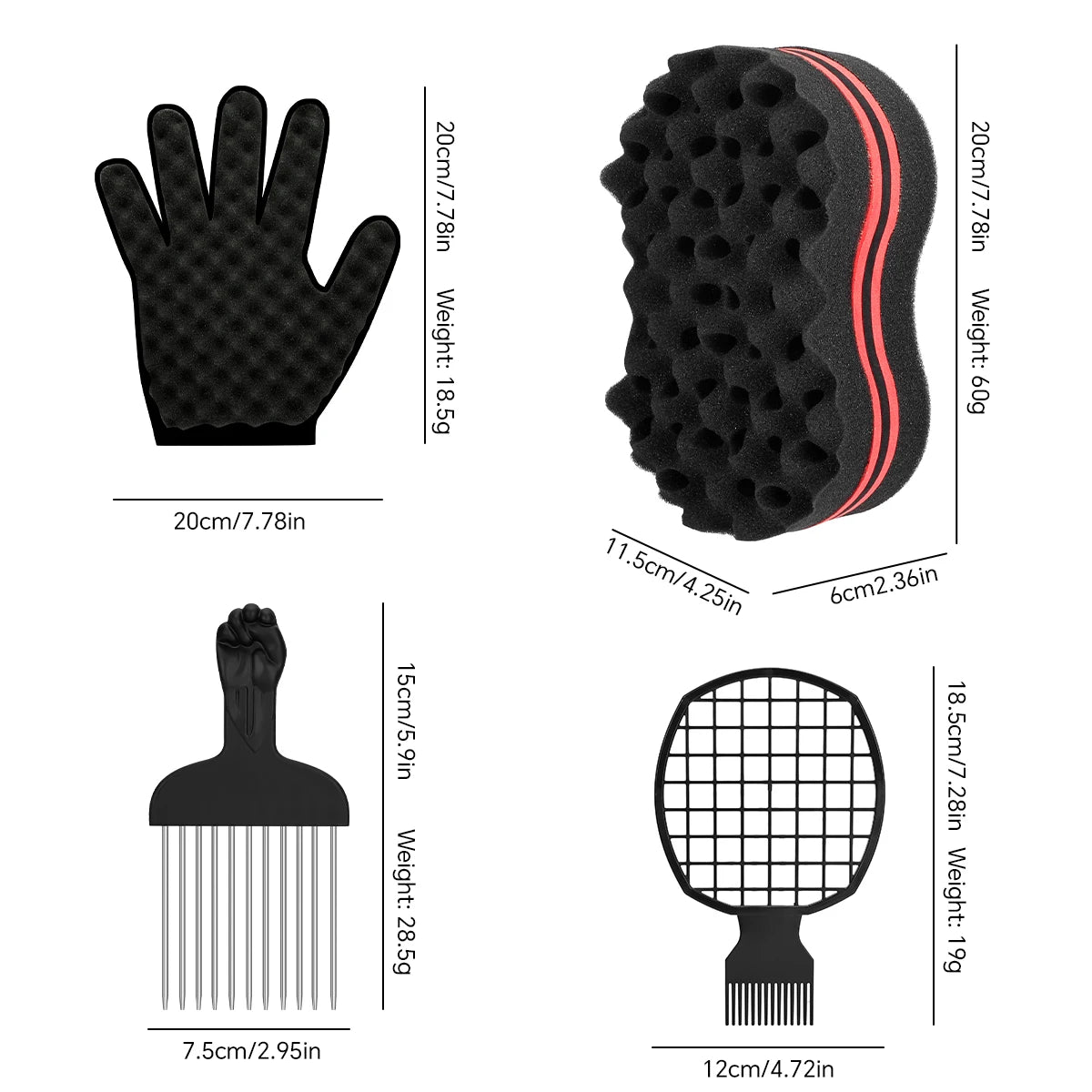 4Pcs Twist Hair Sponges Set Big Holes Barber Hair Brush Sponge Locking Twist Afro Curl Coil Wave Hair Care Tool Curl Brush Peaceful Pleasures Health and Wellness