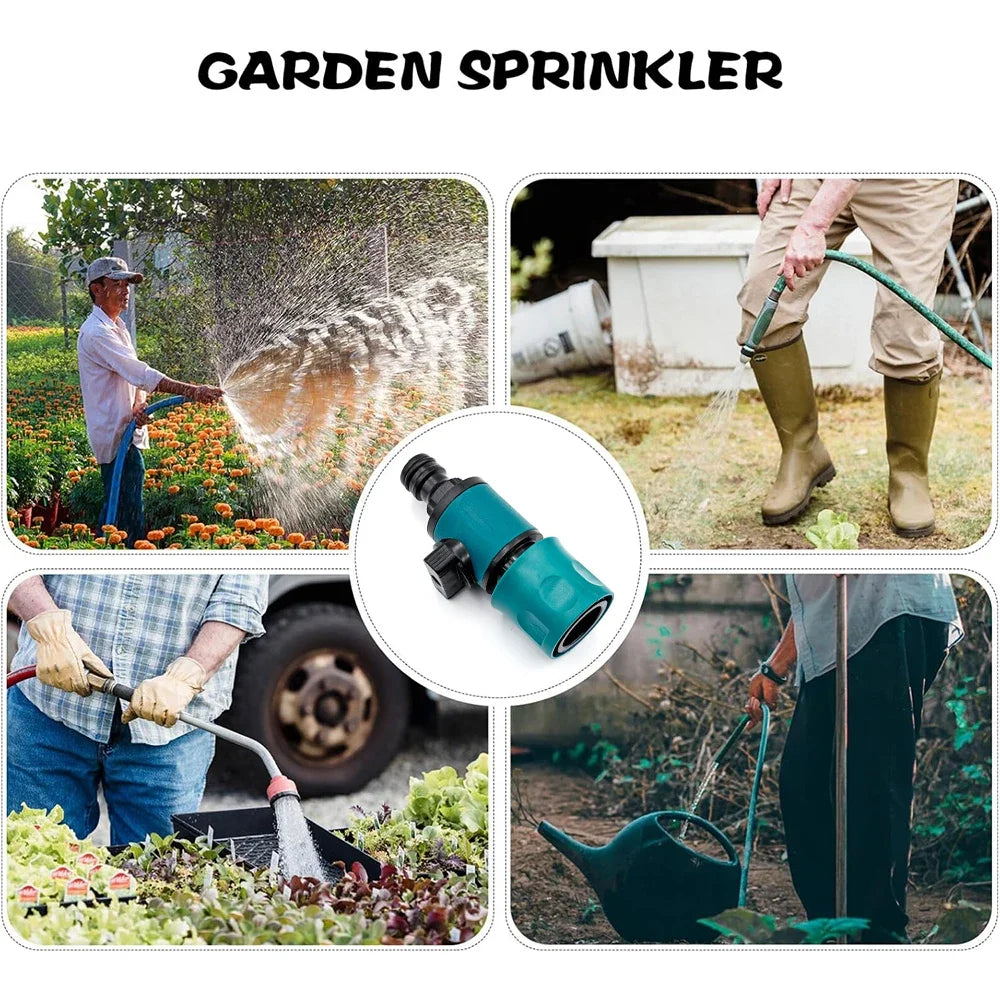 Garden Hose Pipe In-Line Faucet Tap Shut Off Valve Fitting Watering Irrigation Quick Connector With Valve Garden Gadget Peaceful Pleasures Health and Wellness