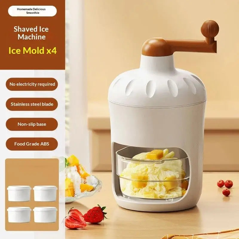 Manual Shaved Ice Machine – Hand-Crank Ice Crusher & Smoothie Maker