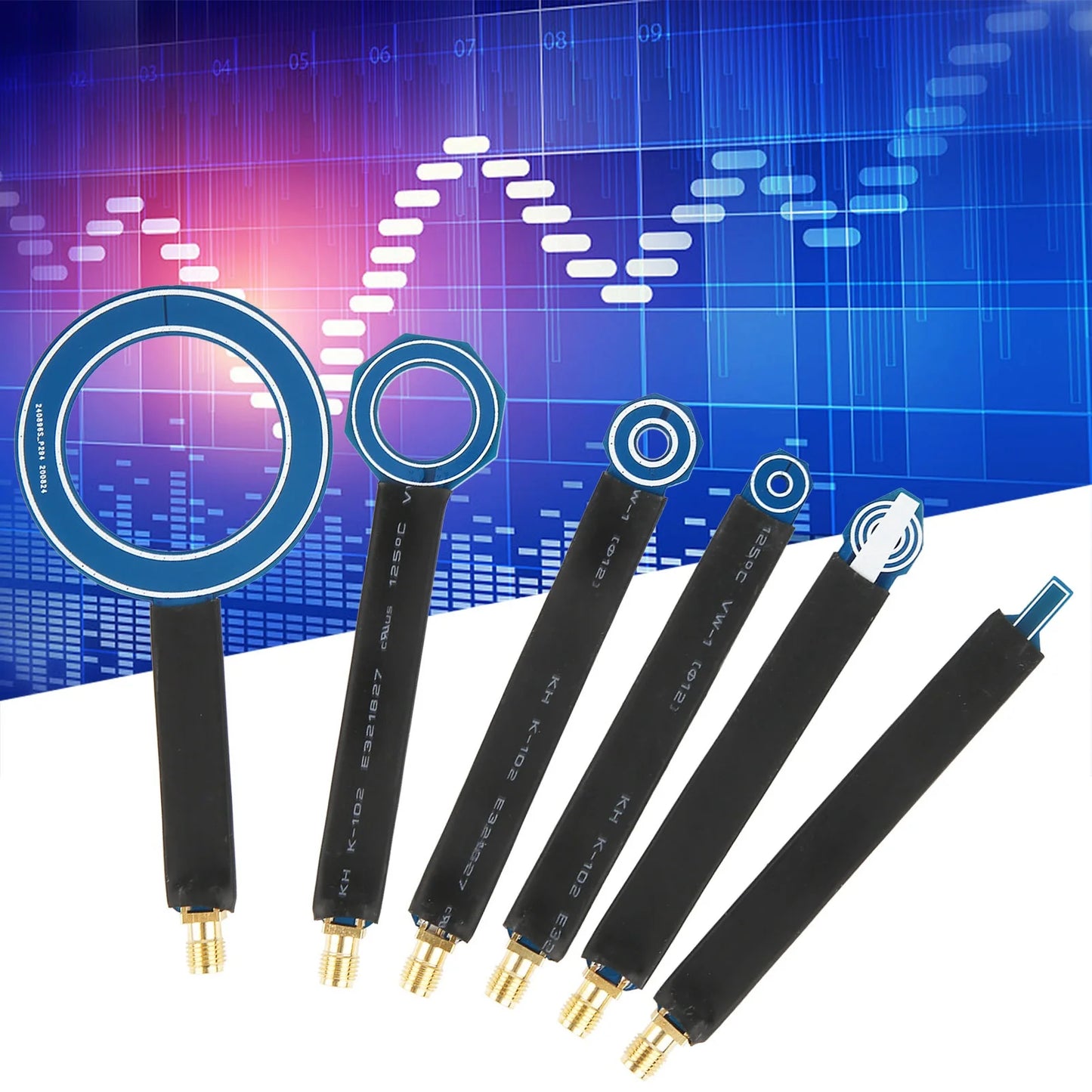 6-Piece Near-Field Magnetic Probe Set | SMA EMI Test Antennas