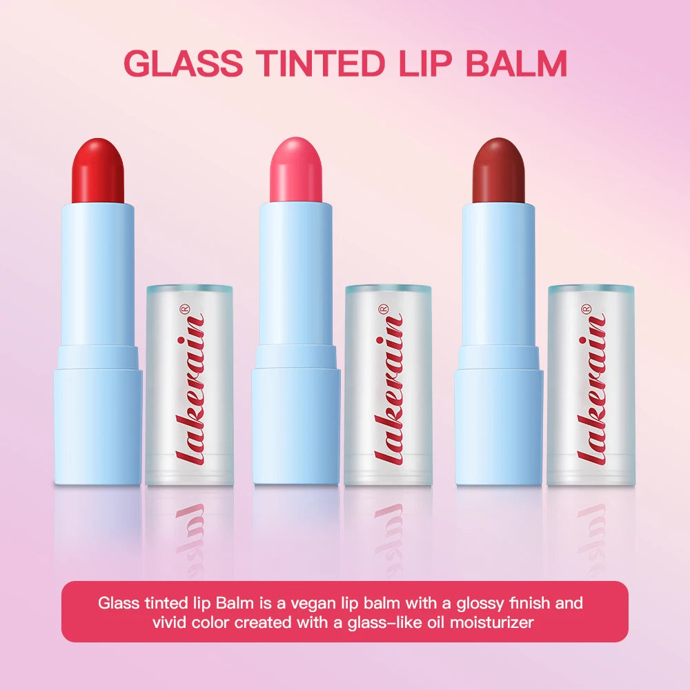 Glass Tinted Lip Balm Light Cherry Red Orange Glow Moisturizing Vegetarian Lip Balm With Bright Clear Color Korea Lip Cosmetics Peaceful Pleasures Health and Wellness
