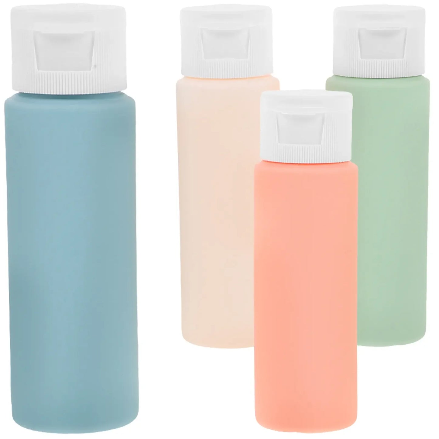 4Pcs/Set 50ml Refillable Bottle Soft Silicone Lotion Container Flip-Top Squeeze Tube Empty Bottle Portable Travel Shampoo Bottle Peaceful Pleasures Health and Wellness