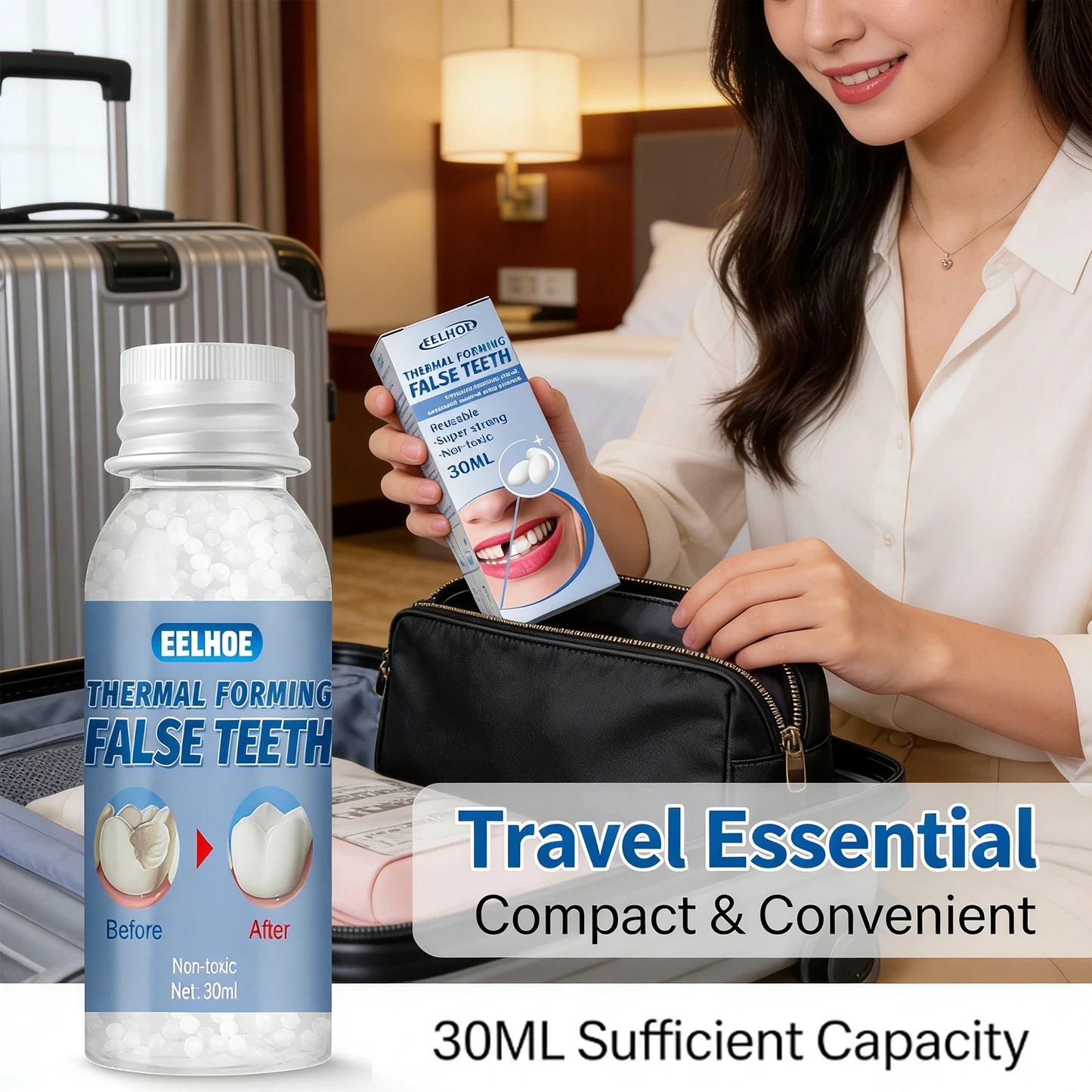 Thermal Forming False Teeth Quickly Filling Gap Between Teeth Avoid Dust Bacteria High Wear Resistance Shapeable Dental Adhesive Peaceful Pleasures Health and Wellness