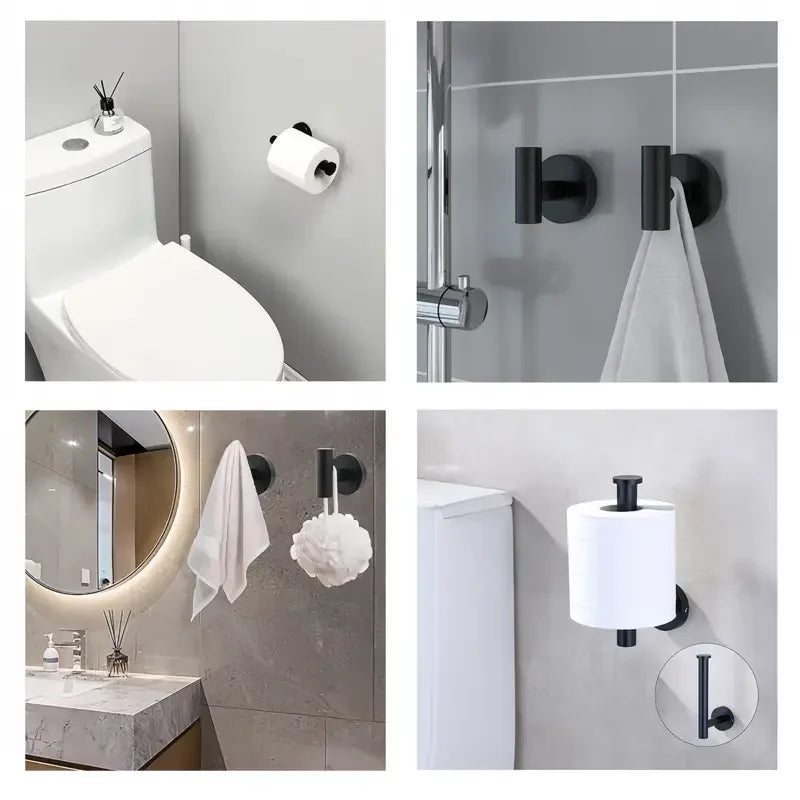 3-Piece Stainless Steel Bathroom Hardware Set – Towel & Tissue Holder