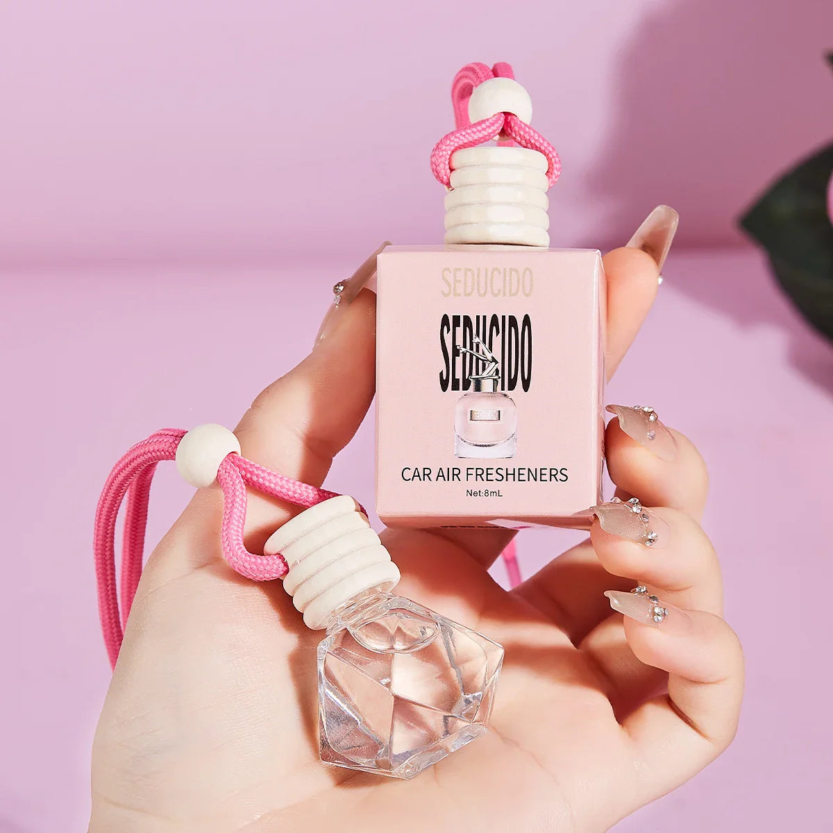 Pink Car Air Freshener Perfume Pendant – Fresh Scent
