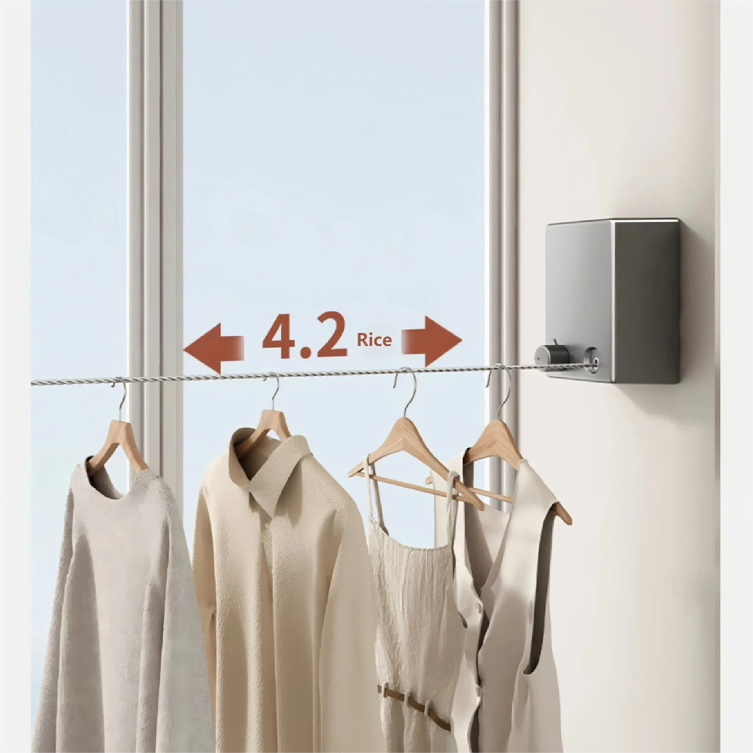 Retractable Clothesline Wall-Mount Space-Saving Drying Rack Retractable Clothesline Peaceful Pleasures Health and Wellness