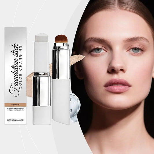 2-in-1 Color-Changing Foundation Stick - Lightweight Moisturizing Brightening Liquid Foundation Suitable For All Skin Types Peaceful Pleasures Health and Wellness