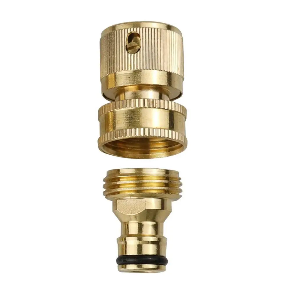 1PCS Brass Garden Hose Quick Connect Fitting3/4" Water Hose Connector Male Female Threads Universal Hose Adapter for Watering Peaceful Pleasures Health and Wellness US