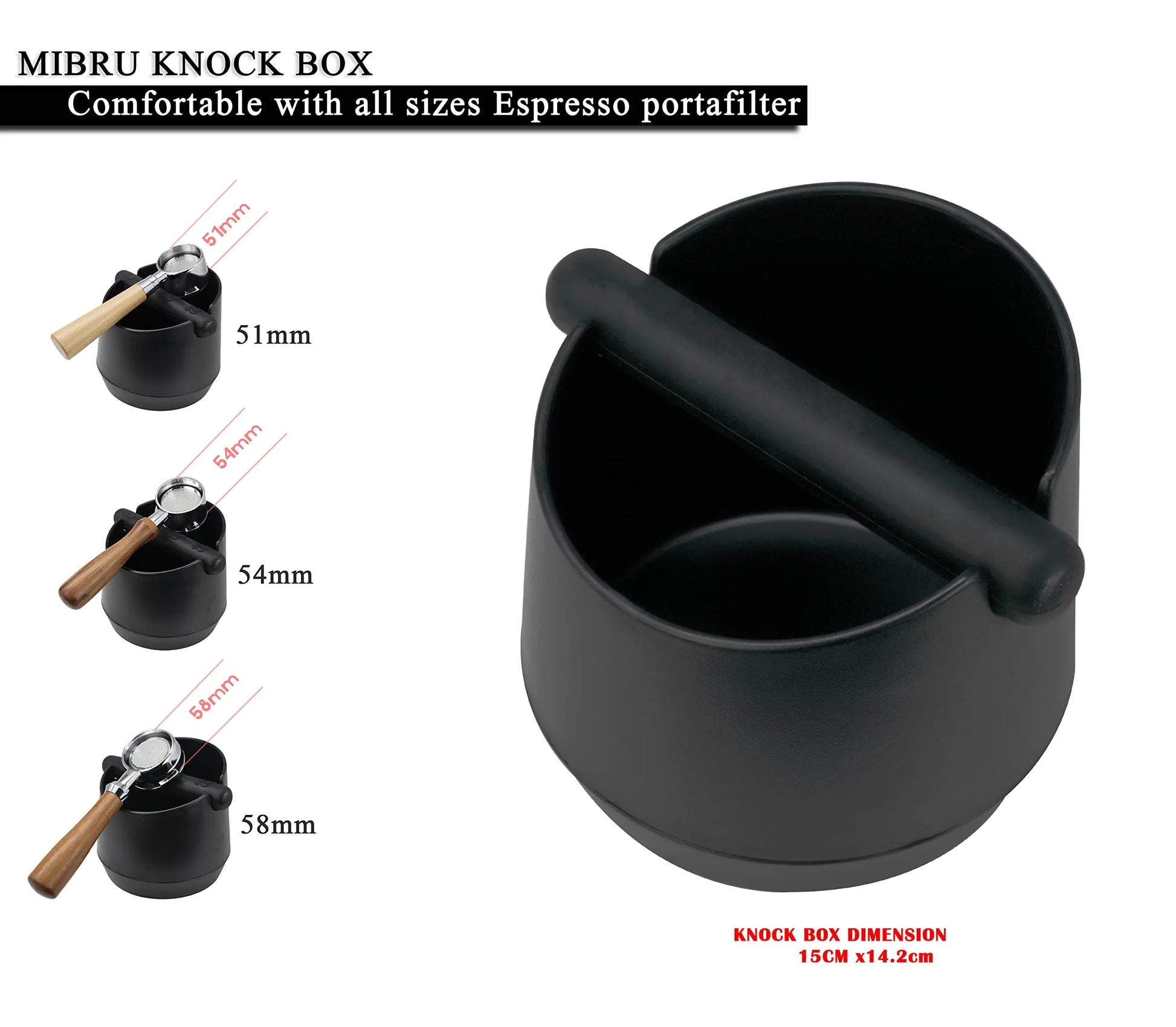 Coffee Knock Box Residue Dump Container, Non-slip Durable Barista Grinding Waste Collection Box Fat Body with Knock Bar Peaceful Pleasures Health and Wellness
