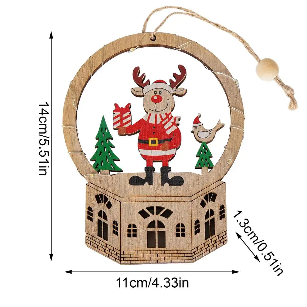 LED Light-Up Wooden Christmas Ornament | Holiday Tabletop Decor