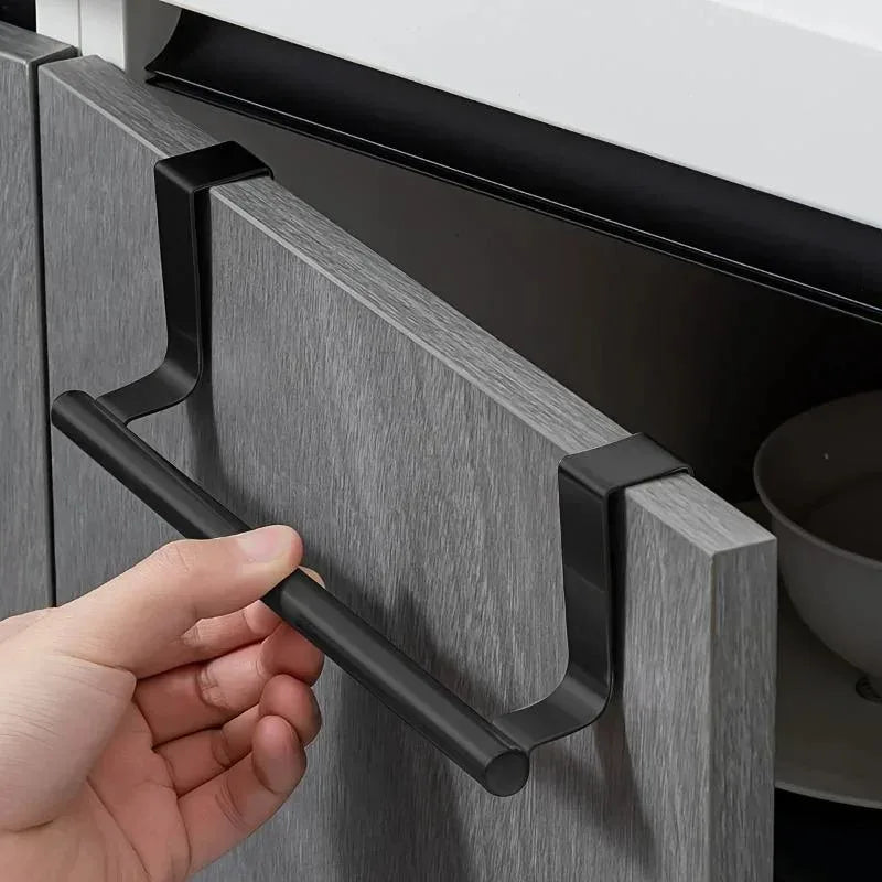 Over Cabinet Door Towel Bar Rack – Punch-Free Stainless Steel