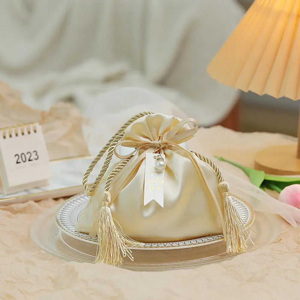 Velvet Drawstring Tassel Gift Bag | Wedding & Party Candy Pouch