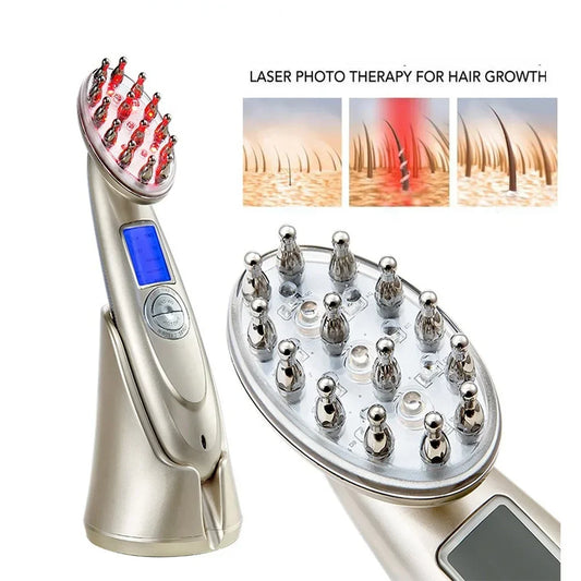 Laser RF Hair Growth Brush | LED EMS Scalp Massager Comb Hair Growth Device Peaceful Pleasures Health and Wellness