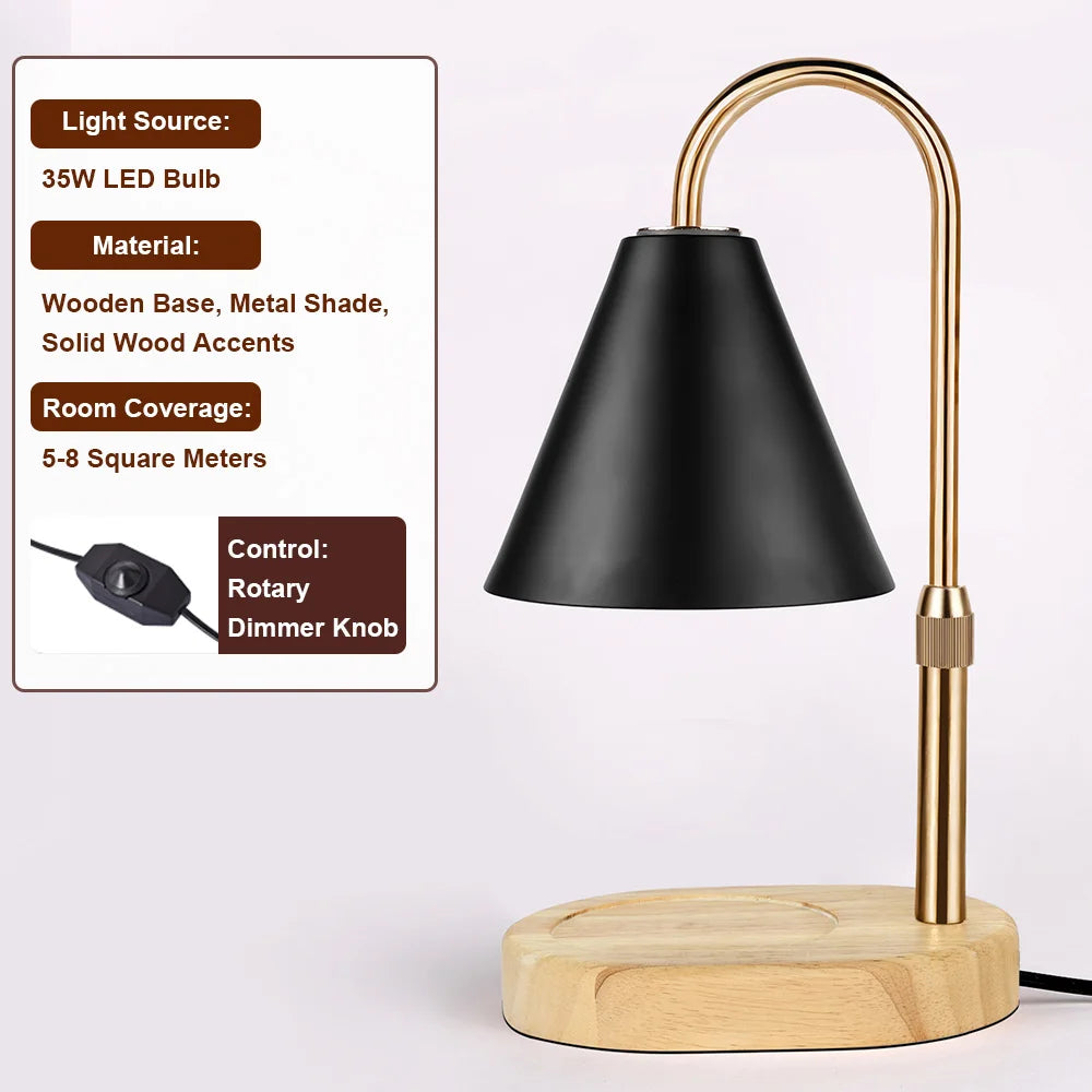 RUNTOIN Dimmable Candle Warmer Lamp | Black Wax Melt Warmer
