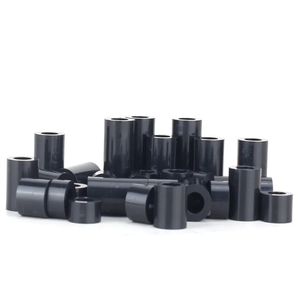 140pcs/set M3 Black White ABS Nylon Plastic Non-Threaded Spacer Hollow Standoff Assortment Kit OD(7MM) X ID(3.2mm)*L Washer Set Peaceful Pleasures Health and Wellness