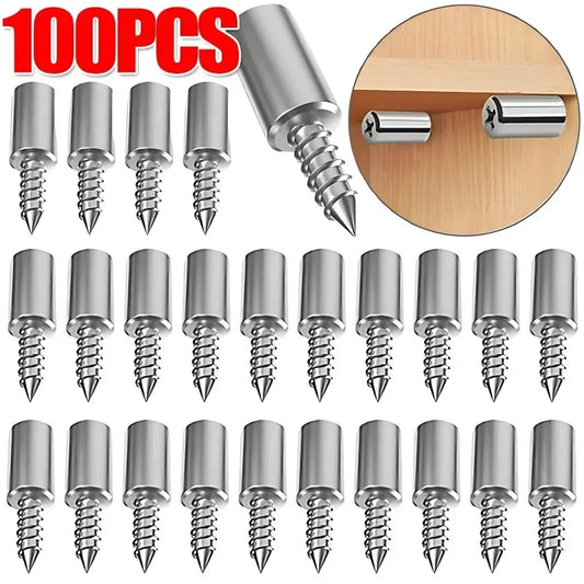 100/10PCS Self Tapping Screw Layer Plate Holder Wardrobe Septum Brackets Fixed Screw Shelf Support Pegs with Non-Slip Sleeve Peaceful Pleasures Health and Wellness