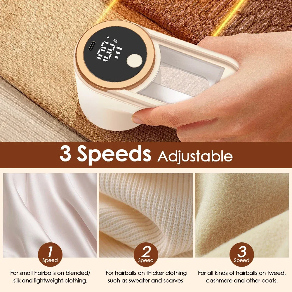 Electric Lint Remover & Fabric Shaver – 3 Speed Rechargeable