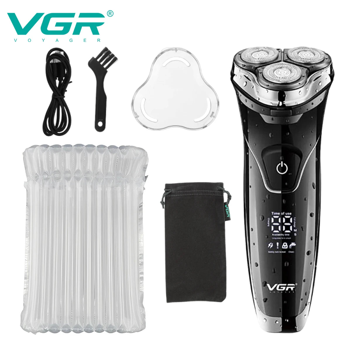 VGR 318 Shaver Electric Razor Professional Shaving Machine Floating Beard Trimmer IPX7 Waterproof Rechargeable Shaver for Men Peaceful Pleasures Health and Wellness 318 NO box