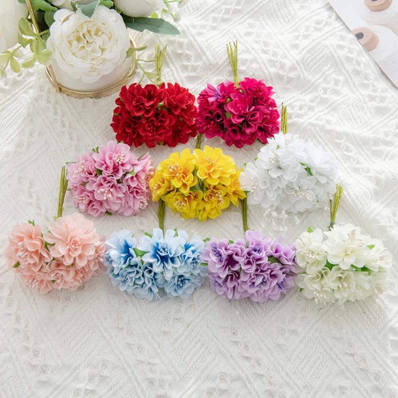 Mini Silk Artificial Flower Stamen Bouquet | Wedding DIY Decor