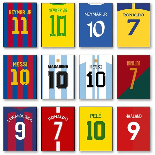 Football Legend Jersey Canvas Poster | Sports Star Wall Art Sports Canvas Poster Peaceful Pleasures Health and Wellness