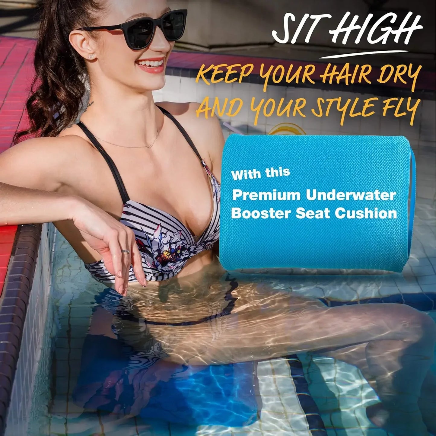 Inflatable Hot Tub Booster Seat, 15x12x5 Inches, Non-Slip Cushion with Quick-Dry Design for Adults and Kids Peaceful Pleasures Health and Wellness