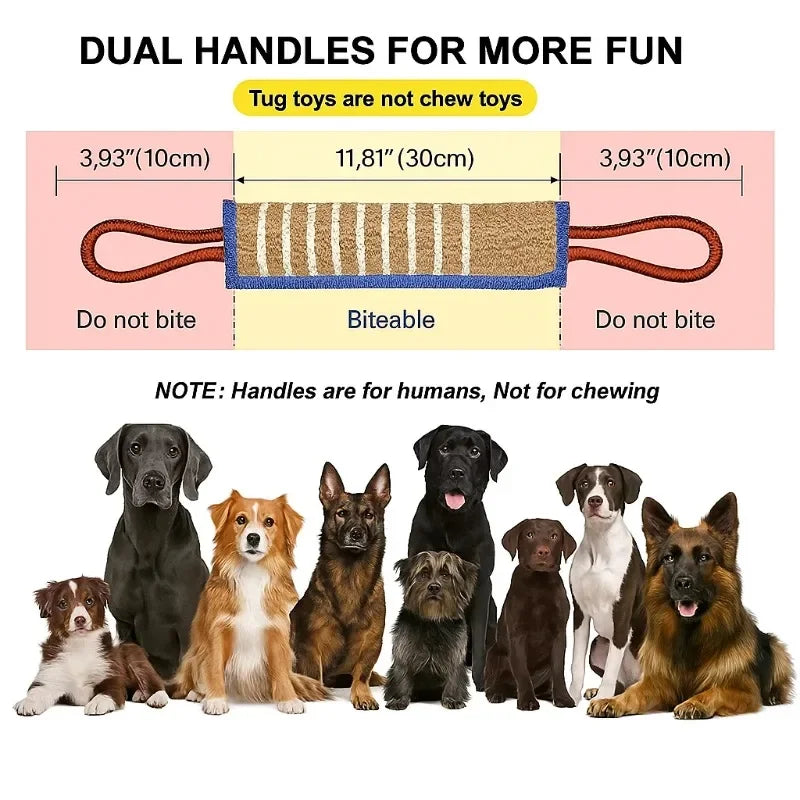 Dog Bite Jute Tug Toy with 2 Handles | Training & Play