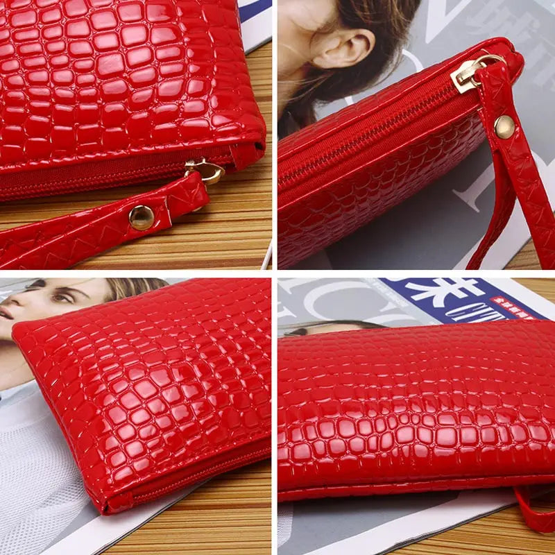 New Fashion PU Leather Wallet Purse Card Phone Holder Makeup Bag Clutch Zip Opening Handbag for Women Peaceful Pleasures Health and Wellness