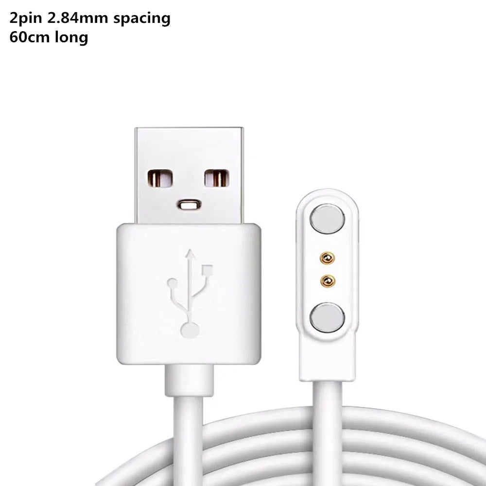 2/4Pin Magnetic Charging Cable 2.84/4.0/7.62mm Spacing Charging Cable For Smart Watch Wristwatch Juicer USB Power Charger Peaceful Pleasures Health and Wellness 1
