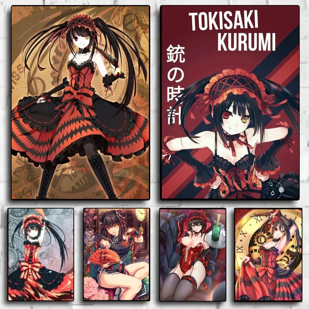 Tokisaki Kurumi Date A Live Anime Poster | HD Waterproof Wall Art Anime Wall Poster Peaceful Pleasures Health and Wellness