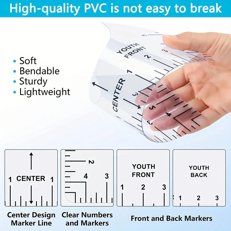 T-Shirt Ruler Guide – PVC Alignment Tool for Heat Press Designs T-Shirt Alignment Ruler Peaceful Pleasures Health and Wellness