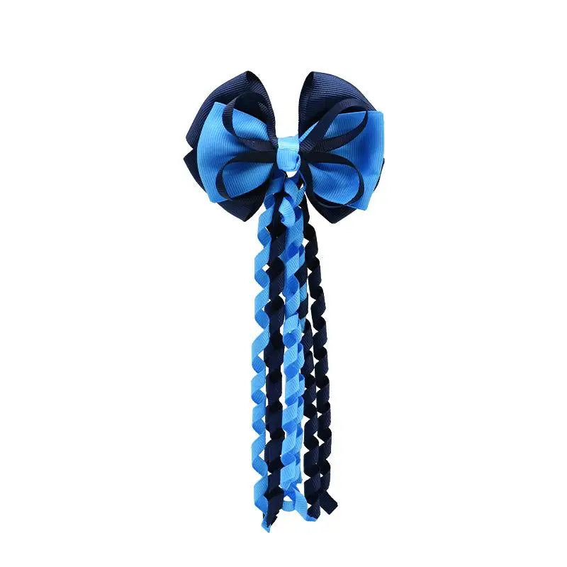 Festival Bow Hair Clips – Curly Ribbon Tassel Hairpins for Girls