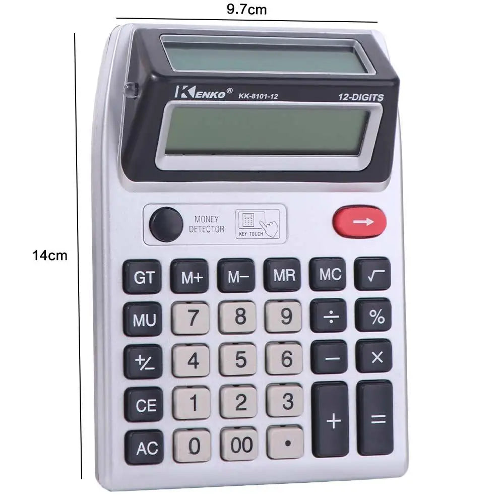 Dual Screen 12 Digits Calculator Large Screen Display Battery Powered Financial Accounter Calculator Easy To Use Multifunctional Peaceful Pleasures Health and Wellness