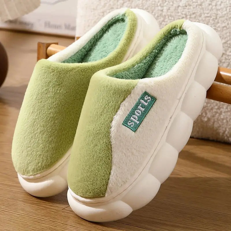 Winter Plush Fur Slippers – Non-Slip Indoor House Shoes Men & Women